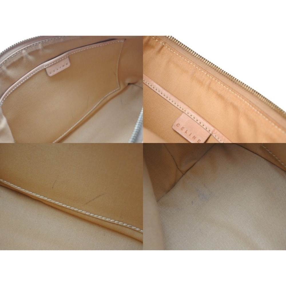 Celine Macadam Logo Handbag Beige Tan Leather - Picture 8 of 9